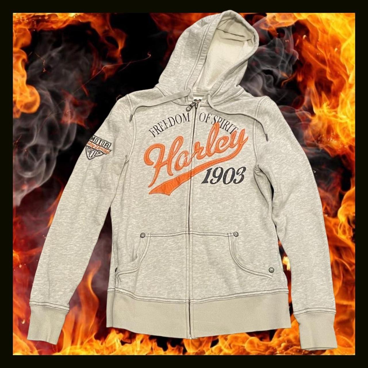 Orange harley hot sale hoodie