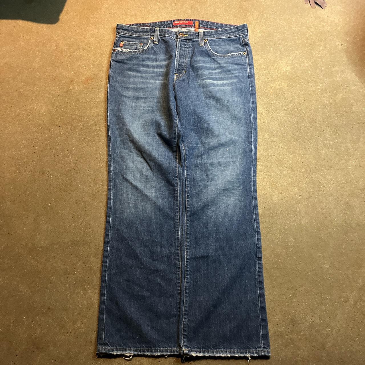 flared big star jeans made in usa 🇺🇸 faded and... - Depop