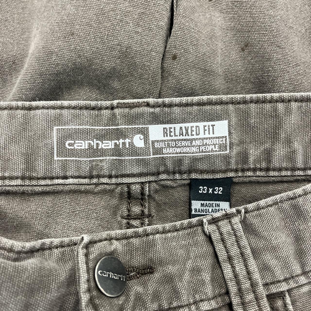 sick brown carhartt pants tagged 33x32 measured... - Depop