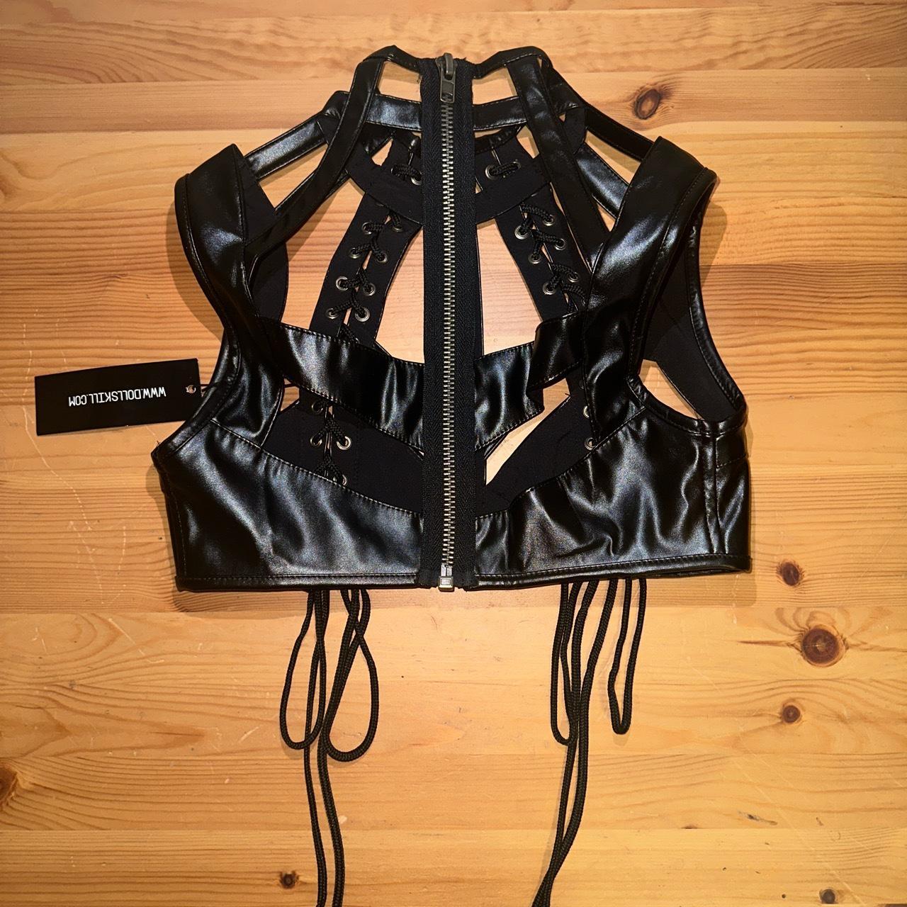 Dolls Kill XS “Rude Awakening Harness Bra Top” in... Depop