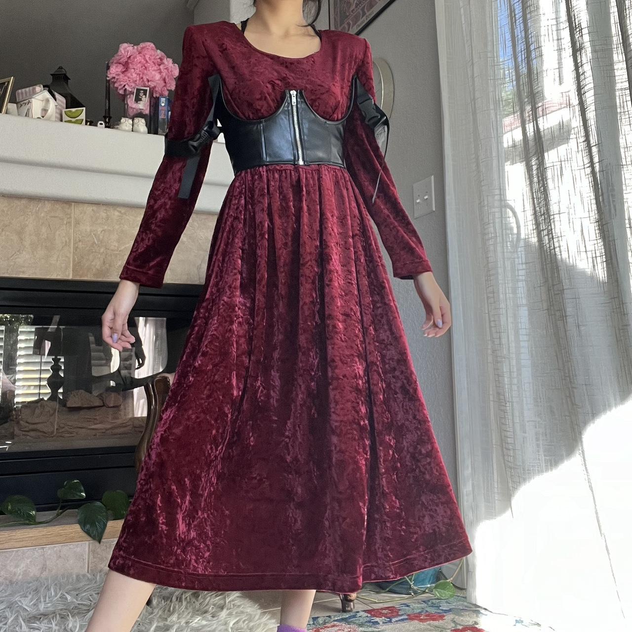 【Ameri VINTAGE】2WAY CURVE VELOURS DRESS Ameri VINTAGE】2WAY CURVE VELOURS DRESS | FIORI