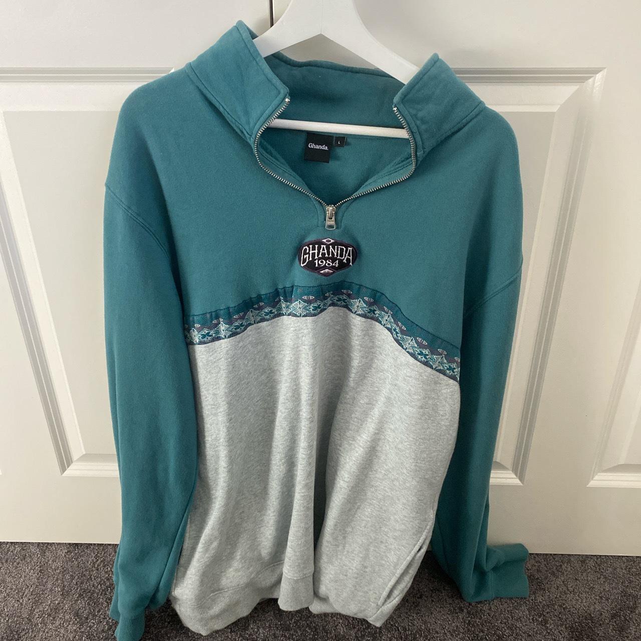 Ghanda Quarter Zip Jumper Size L (alittle... Depop