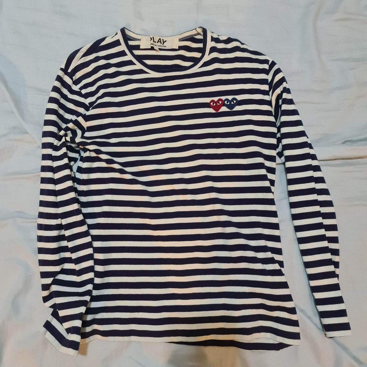 Cdg double hot sale heart long sleeve