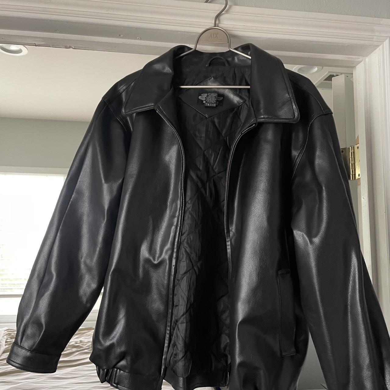 American Leather Co. Men's Black Jacket | Depop