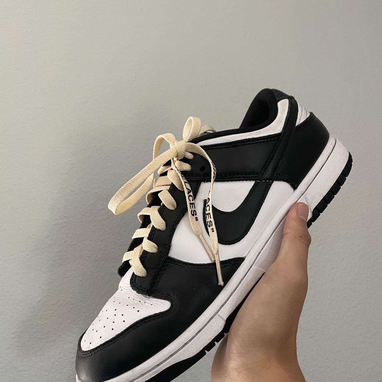dunk low panda white laces