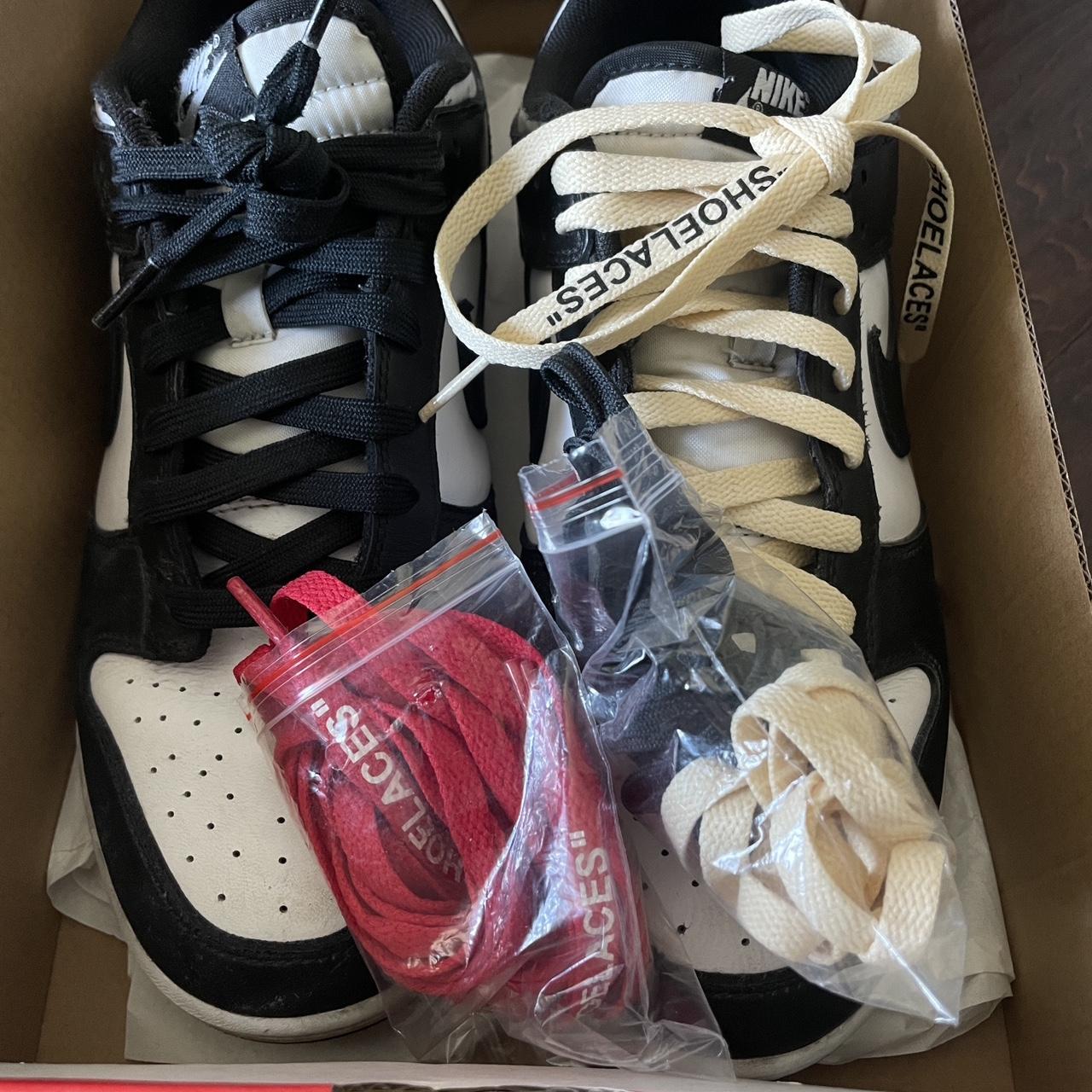 dunk low panda white laces