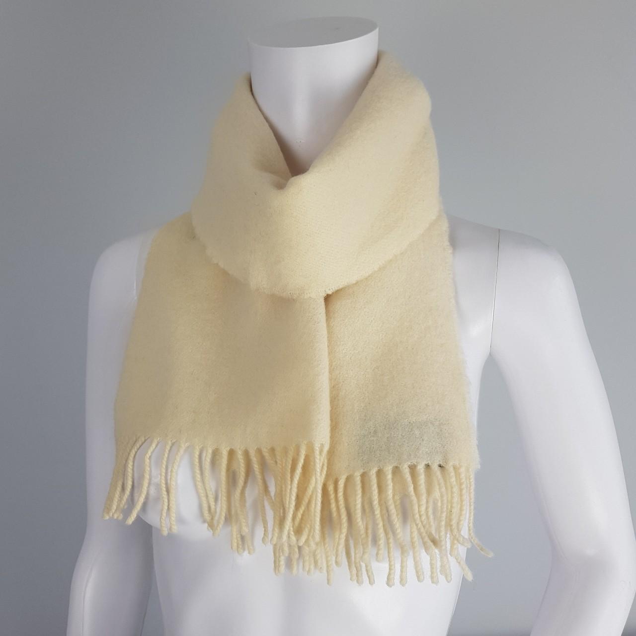 Vintage cream lambswool scarf Size = approx 57 inch... - Depop