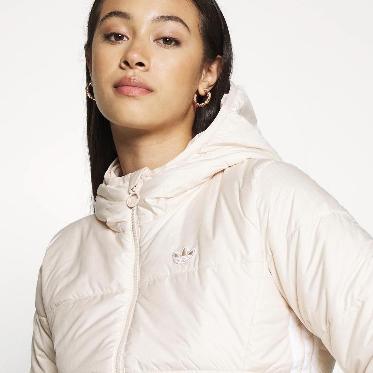 Adidas Originals Women's Cream and Pink Jacket Depop