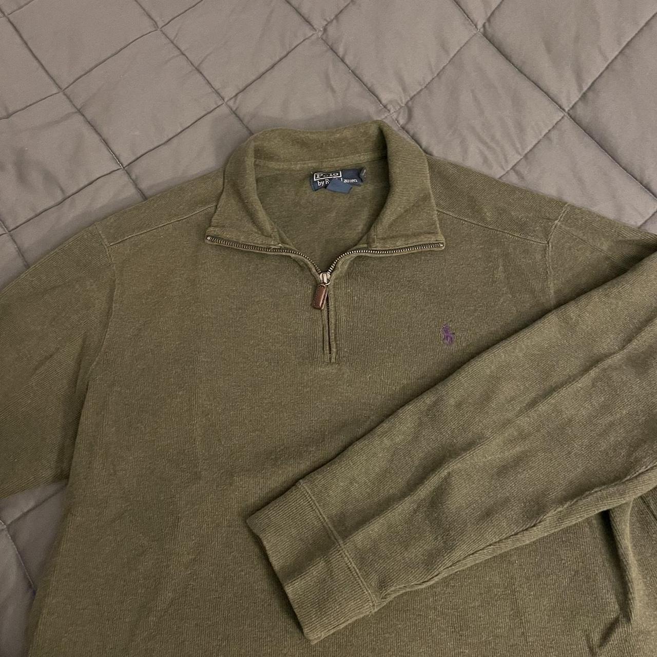 Olive green Ralph Lauren quarter zip! Fits a men’s L... Depop