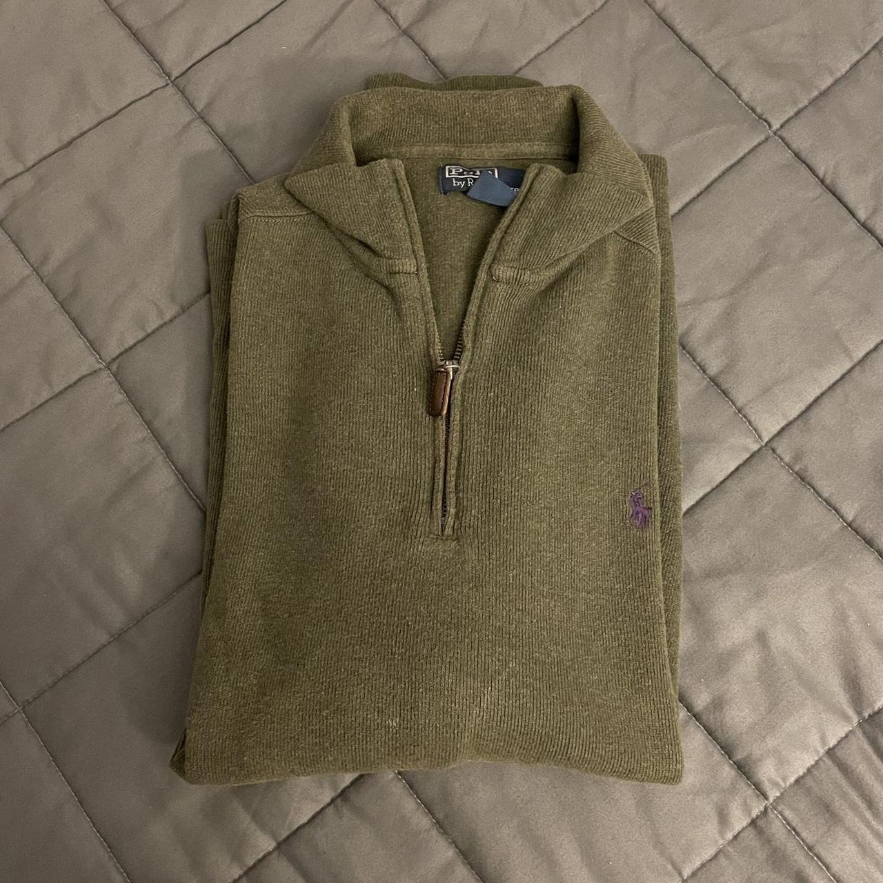 Olive green Ralph Lauren quarter zip! Fits a men’s L... Depop