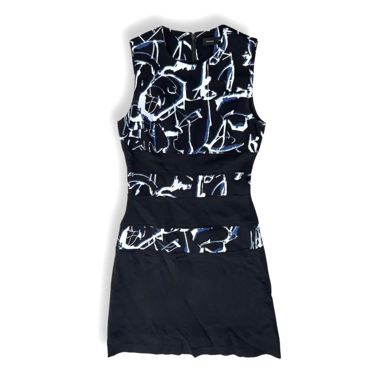 Proenza Schouler black abstract white blue print Depop