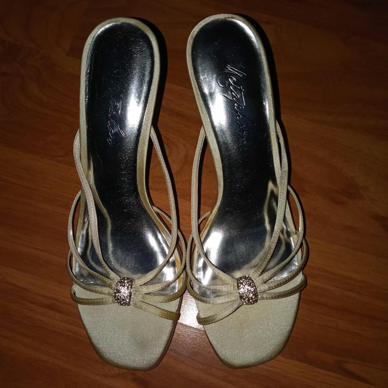Cream heels Brand: Metaphor Glue is exposed around... - Depop