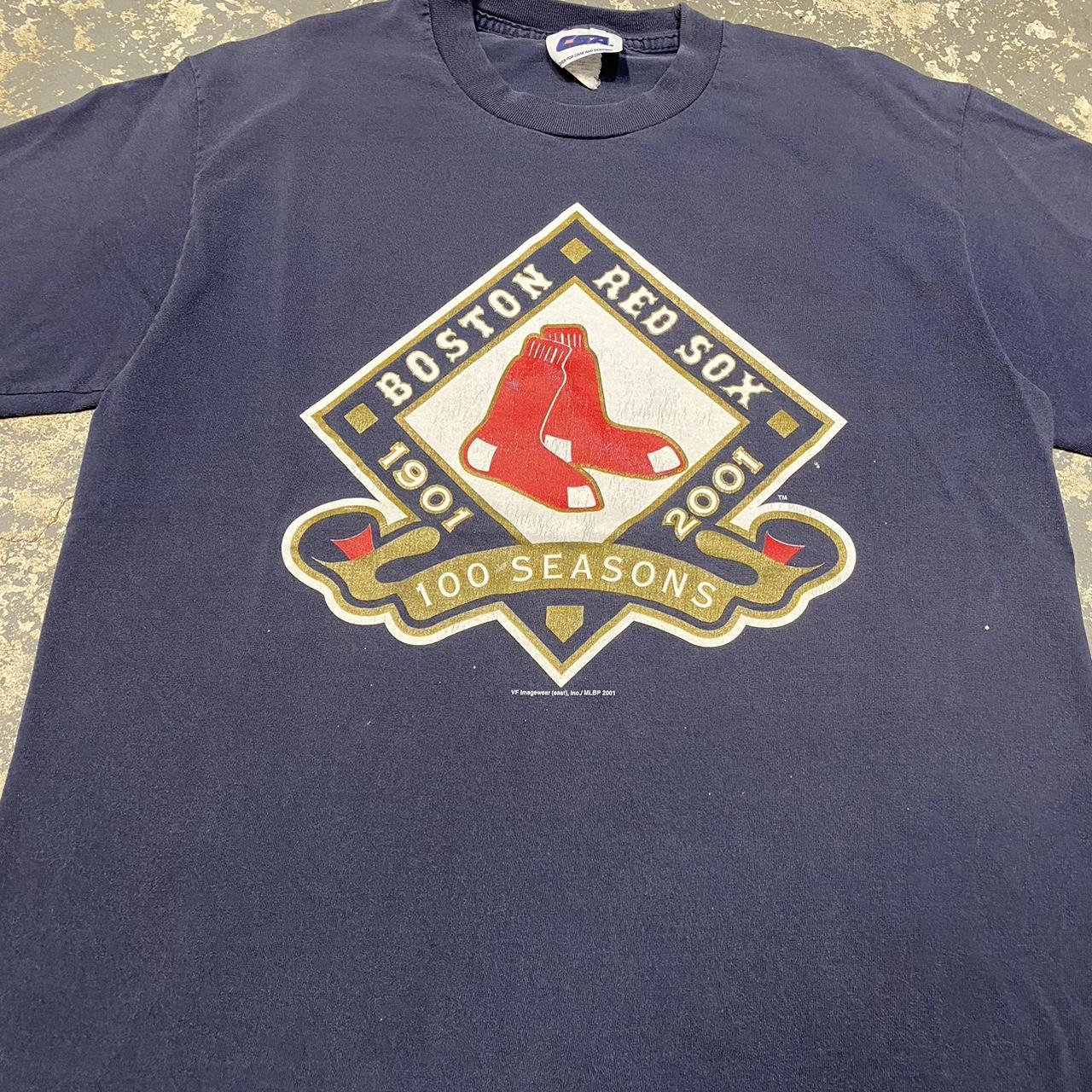 Vintage 2001 Boston Red Sox 3/4 sleeve T-shirt. - Depop