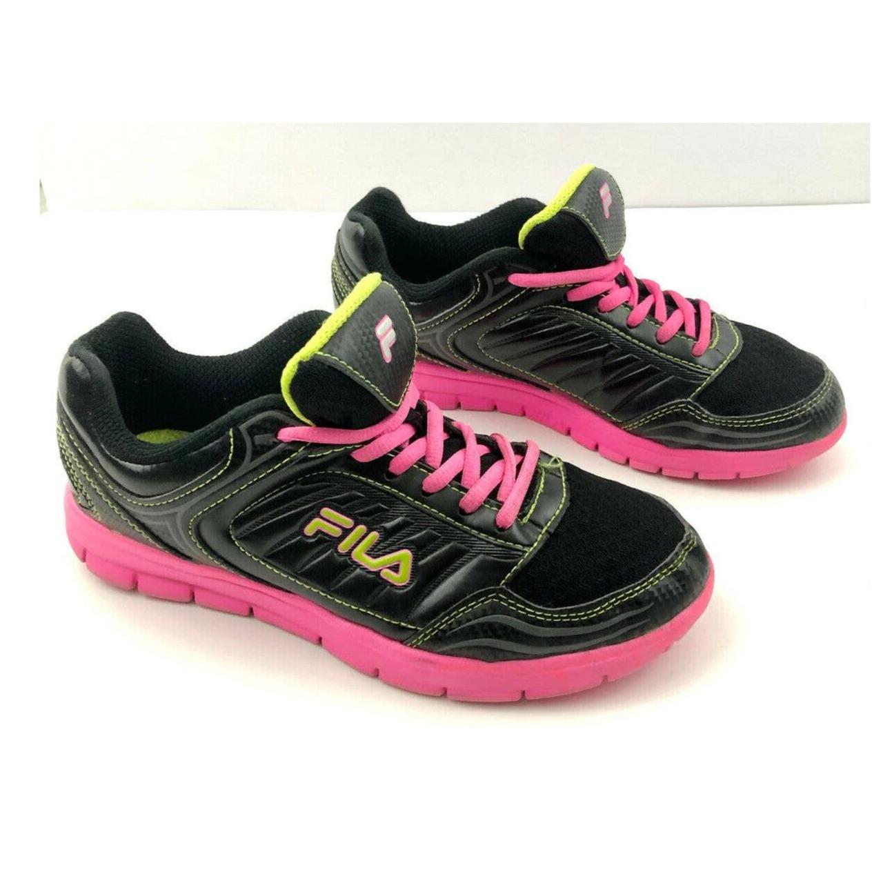 Fila black store and pink sneakers