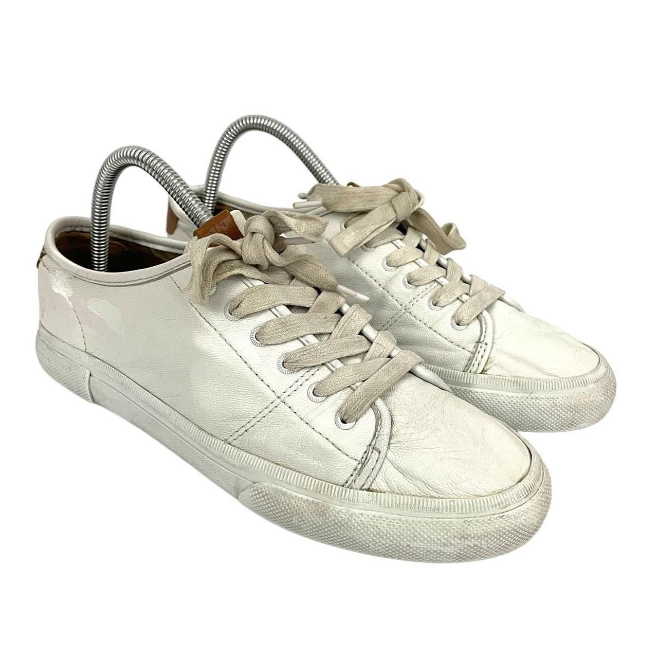 FRYE Gia Low Lace White Leather Sneakers Size 6.5. Depop