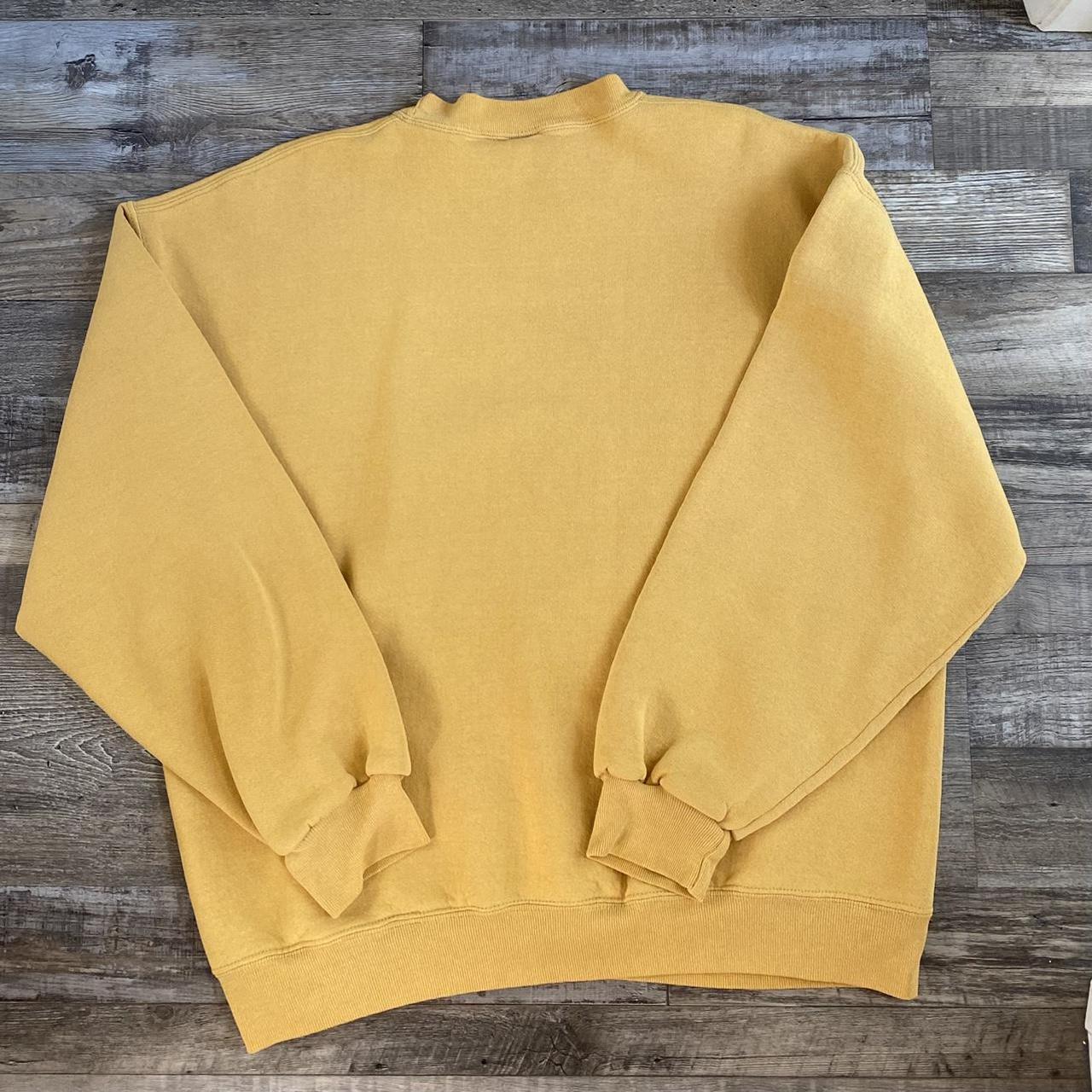 American Vintage Men's Cream and Yellow Jumper | Depop