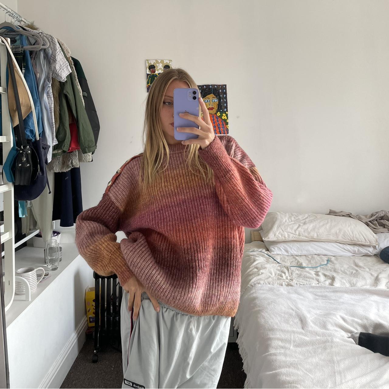 Oversized multi coloured knitted jumper Never been Depop