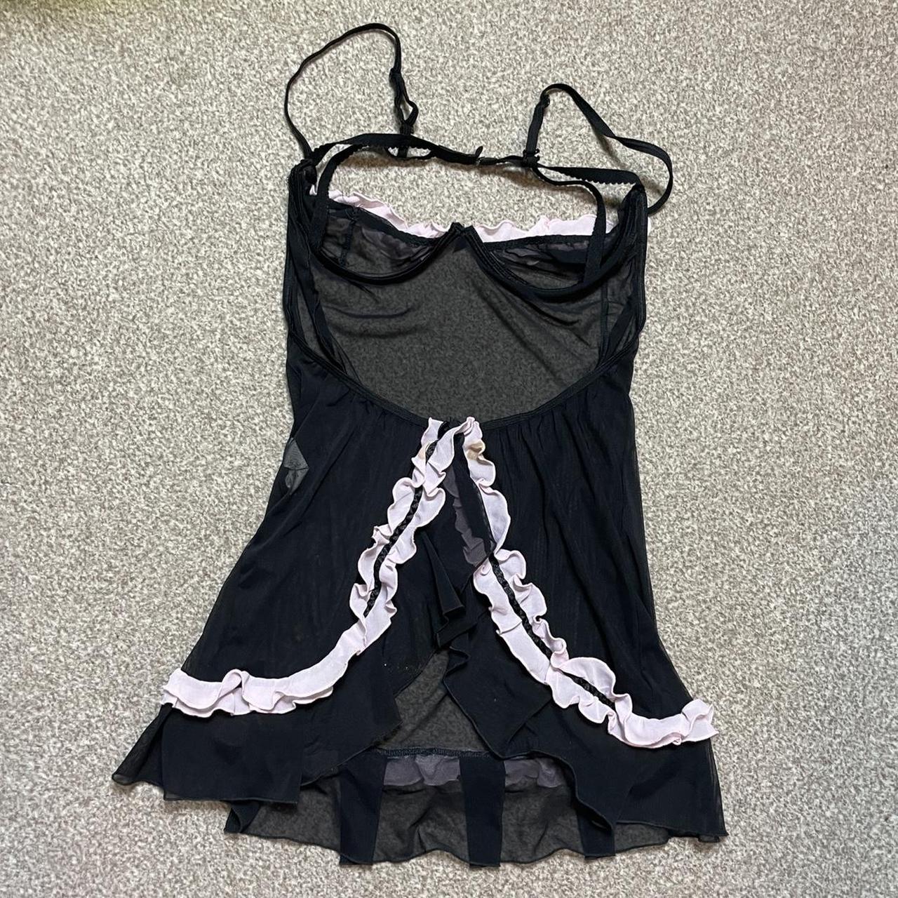 Black and baby pink babydoll neglige/lingerie Bra... - Depop