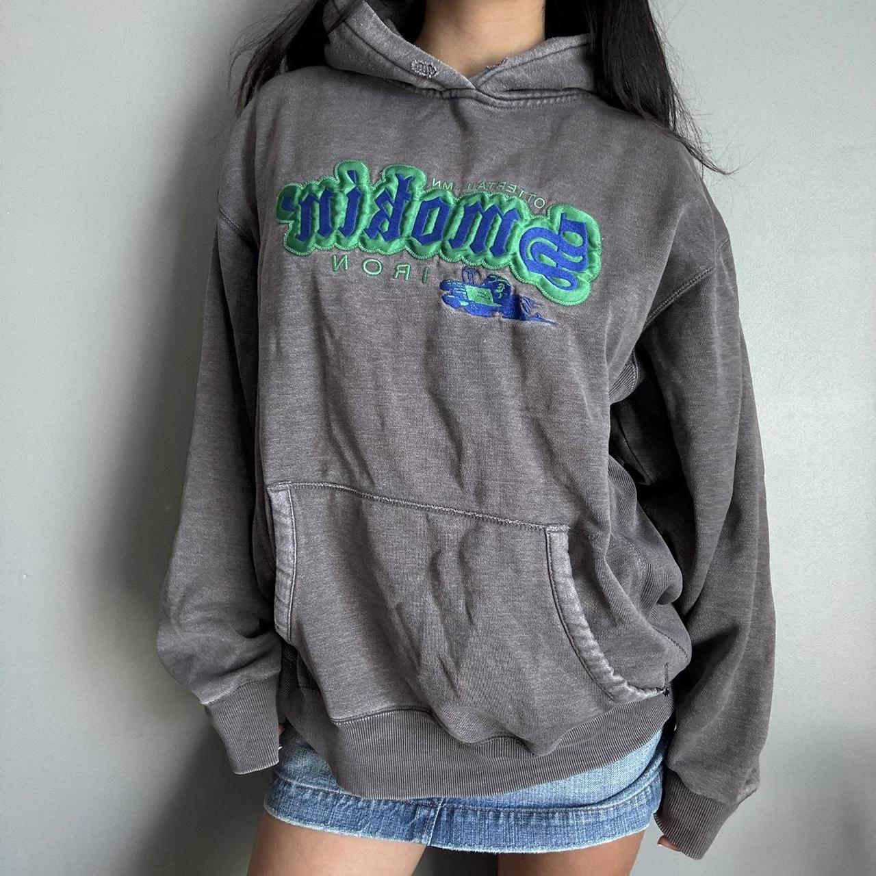 vintage faded charcoal grey oversized hoodie jumper... Depop