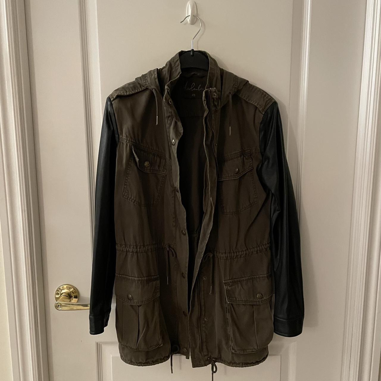 Talula Trooper Jacket in Dark Olive, Black