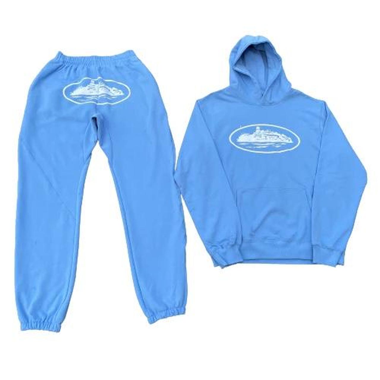 Corteiz Baby Blue Tracksuit Size Large Brand new in... - Depop