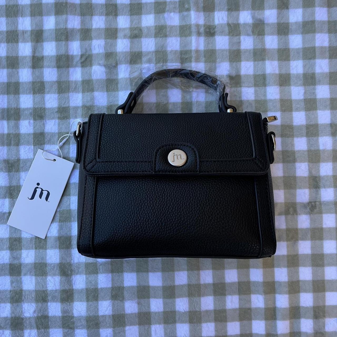Jessica Moore Backpack purse Black pebbled faux - Depop