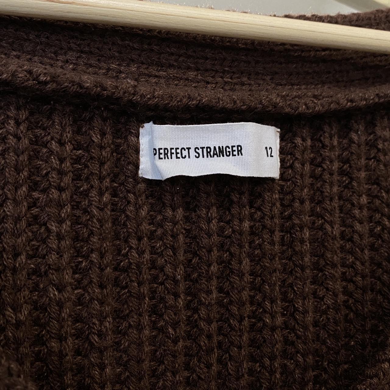 super cute PERFECT STRANGER brown knit Warm, great... - Depop
