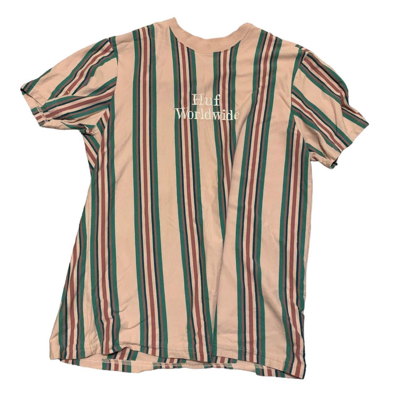 huf worldwide striped shirt green