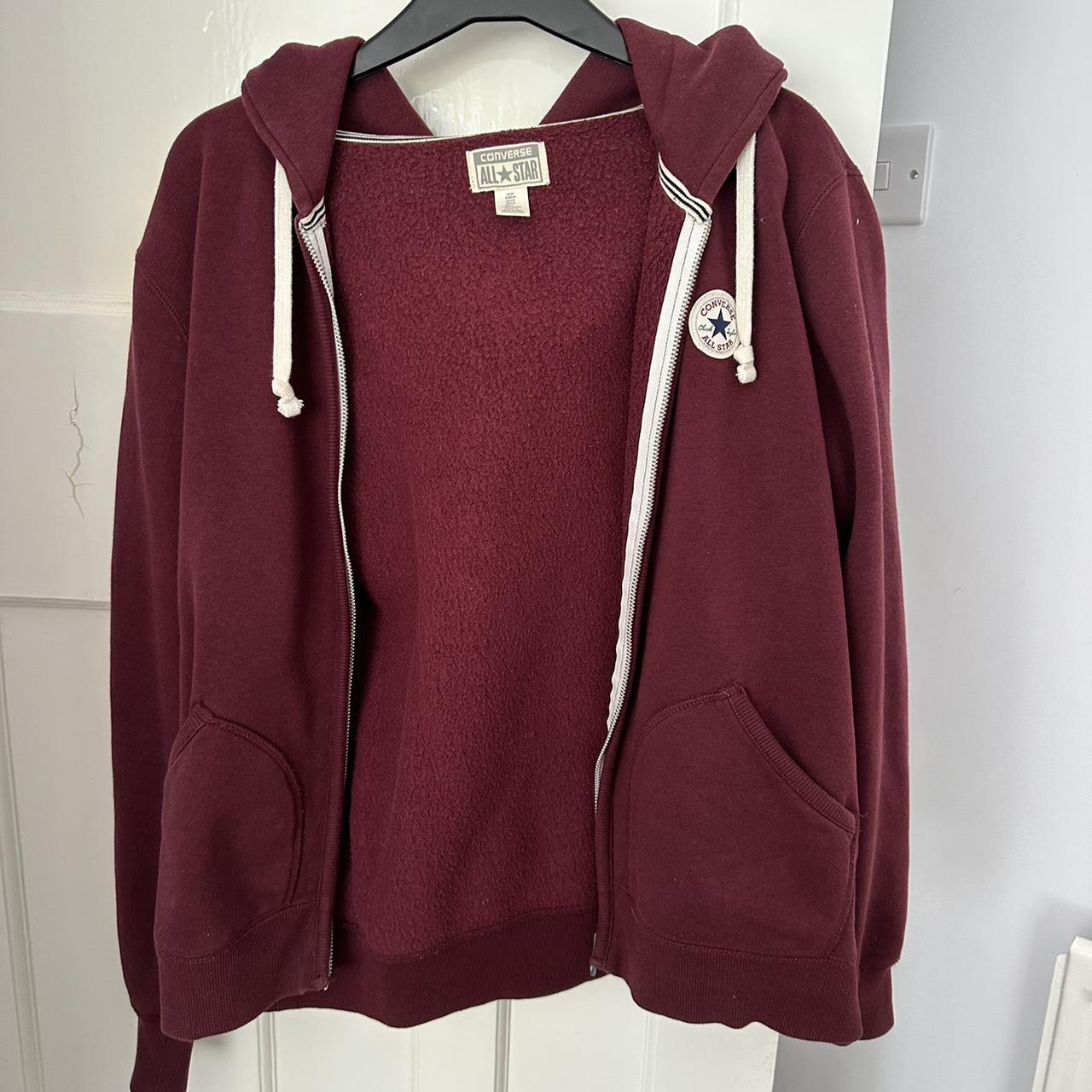 Converse Burgundy Hoodie Size M UK 10 12 Great