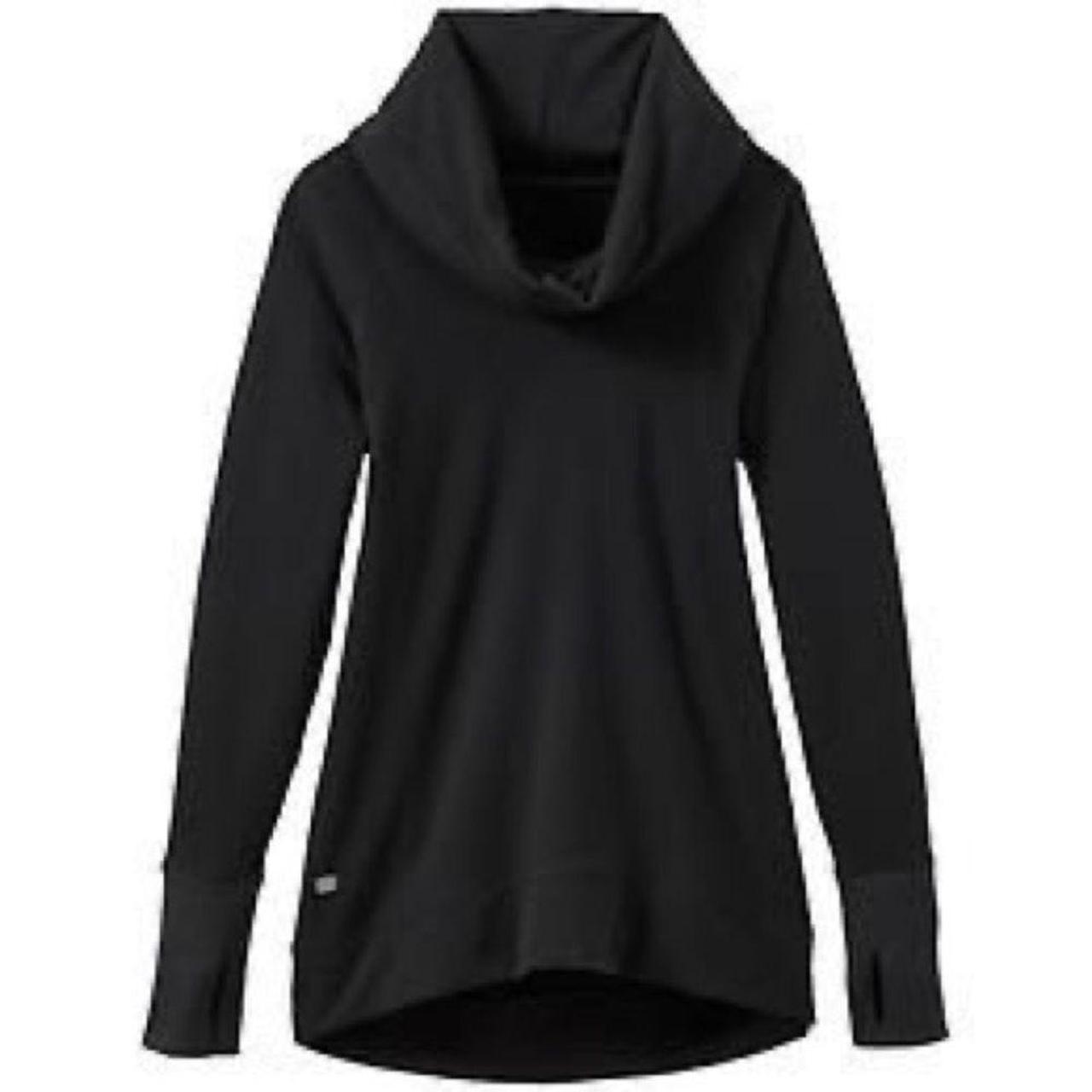 Black Cozy Funnel Cowl Neck Tunic Sweatshirt... - Depop