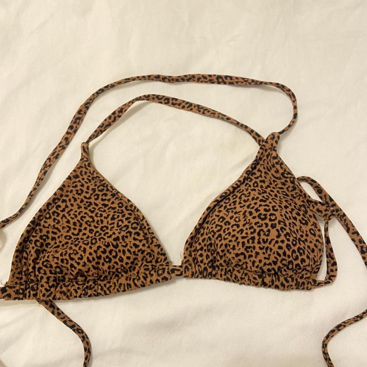 cheetah print bikini top -super cute just too small... - Depop