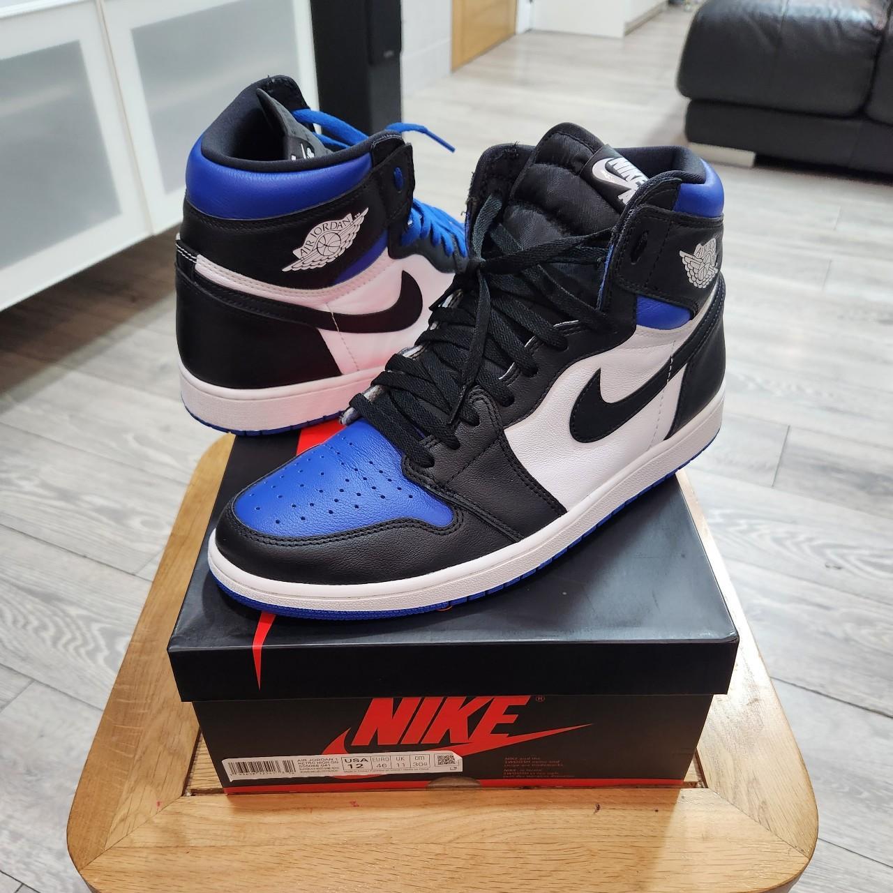 Nike Air Jordan 1 High Royal Toe Black Game Royal... - Depop