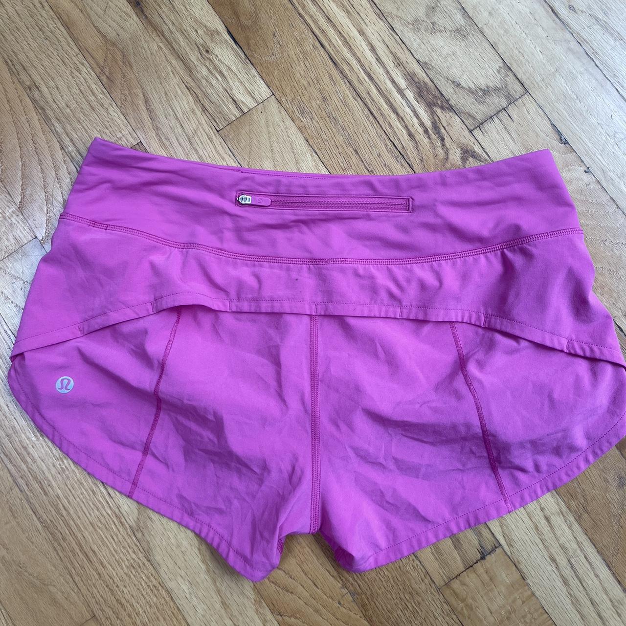 Bright pink speed up Lululemon short. 2.5” Size 6 Depop