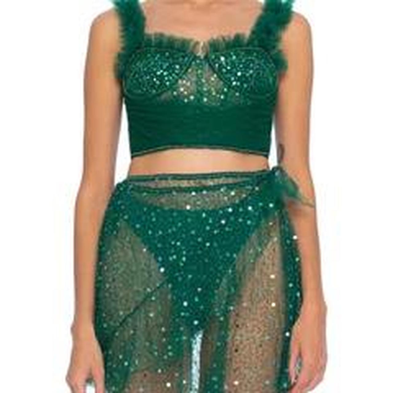 Dyspnea Women's Green Crop-top