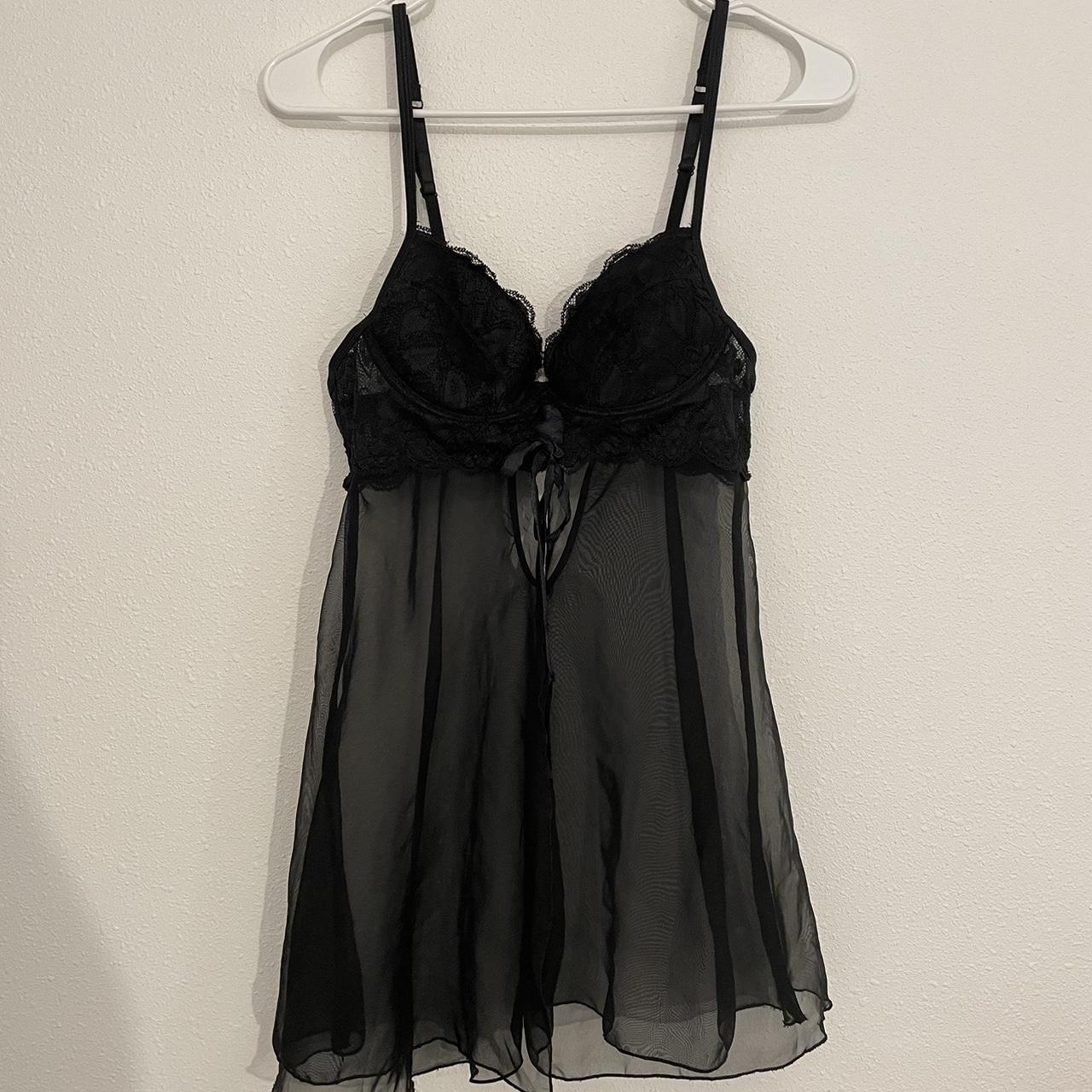 super cute black lingerie style top. unsure of brand... - Depop