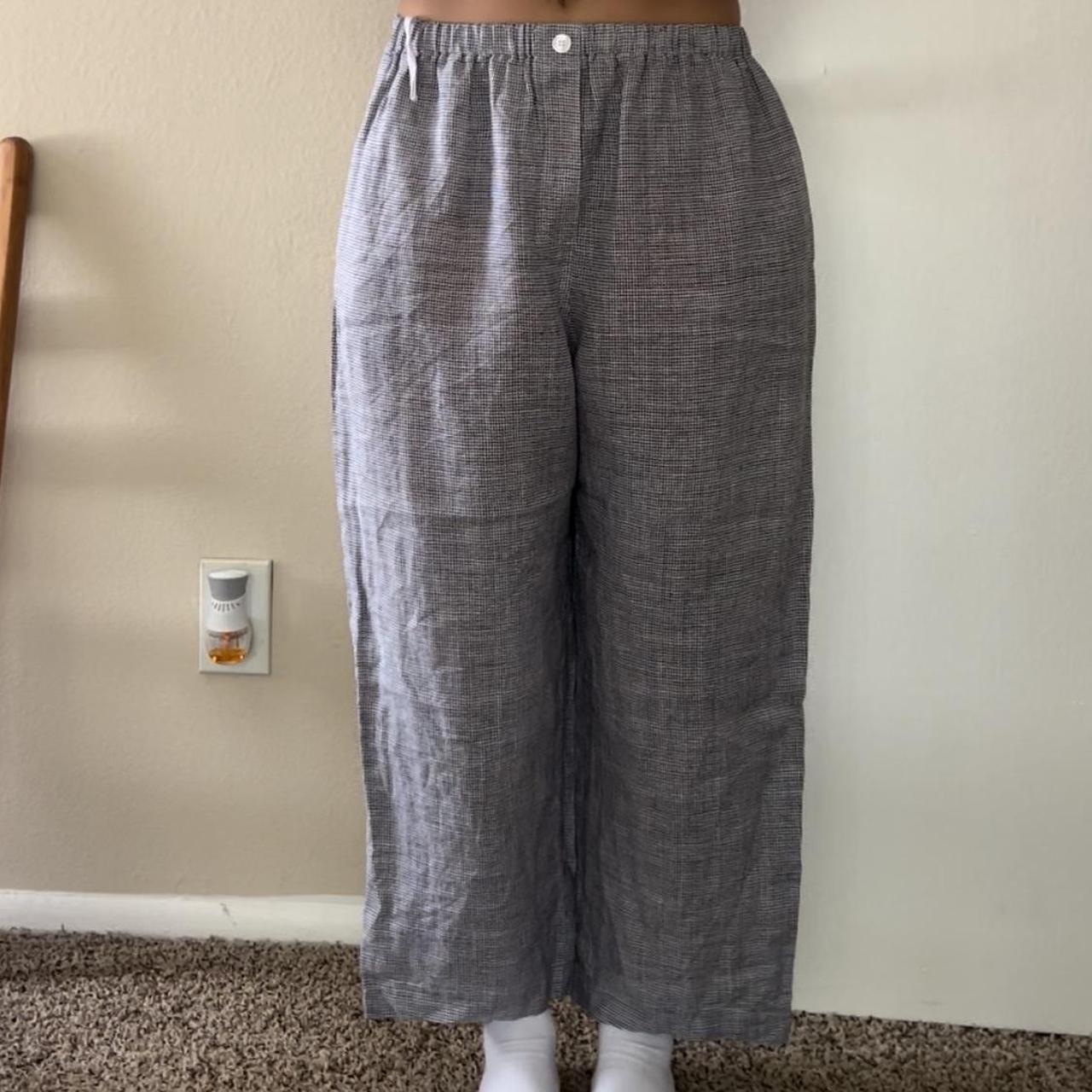 Black Gingham Pants Good condition Size M Depop