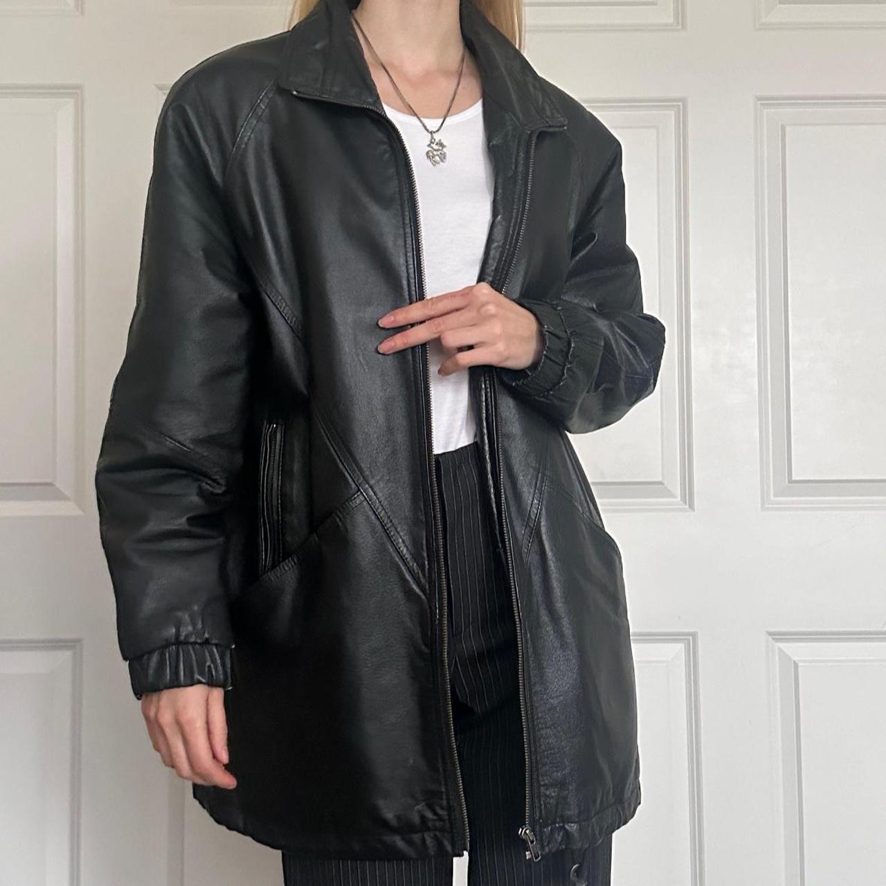 Heavy leather bomber jacket best sale