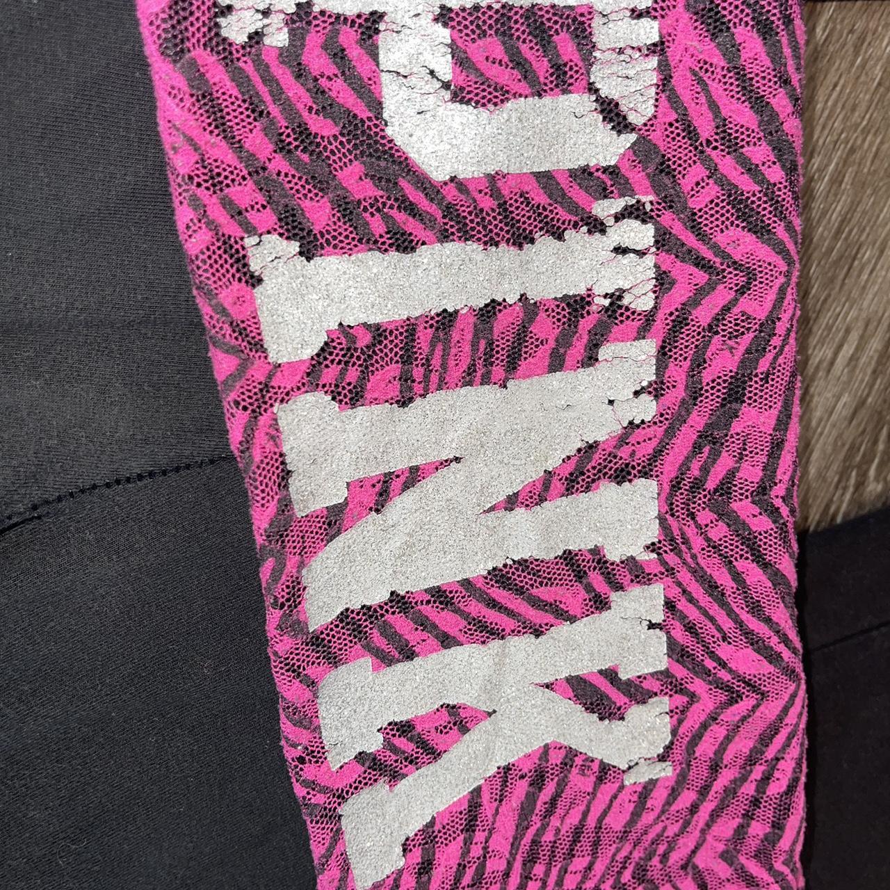 Victoria's Secret PINK yoga pants zebra lace silver | Depop