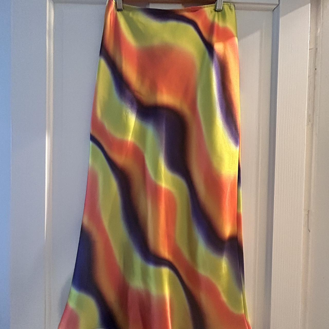 Multicoloured Rainbow midi ASOS skirt. Good condition