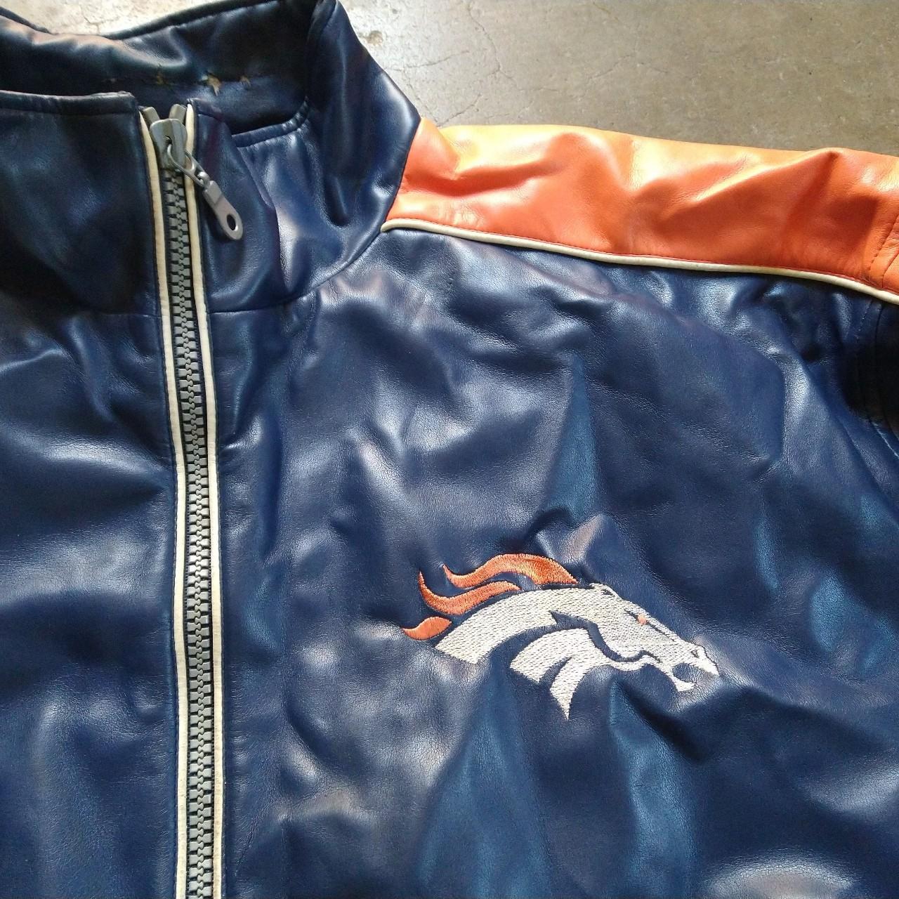 AUTHENTIC NFL JACKET. Large Denver Broncos leather / - Depop