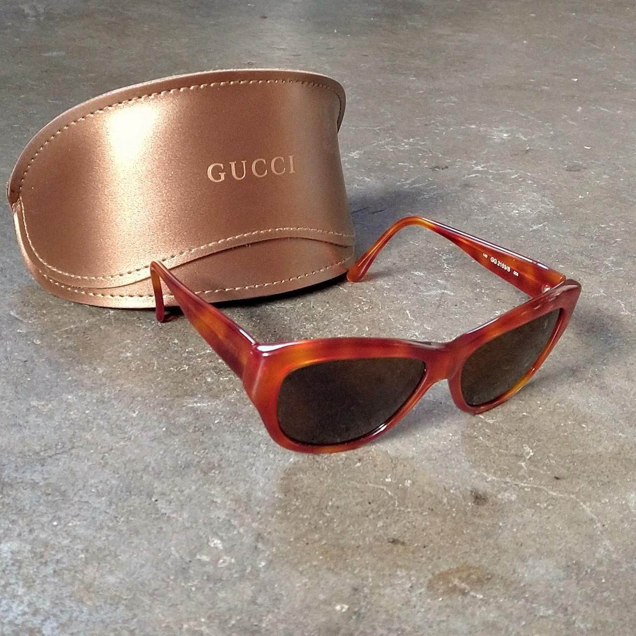 Gucci Men's Brown Sunglasses Depop