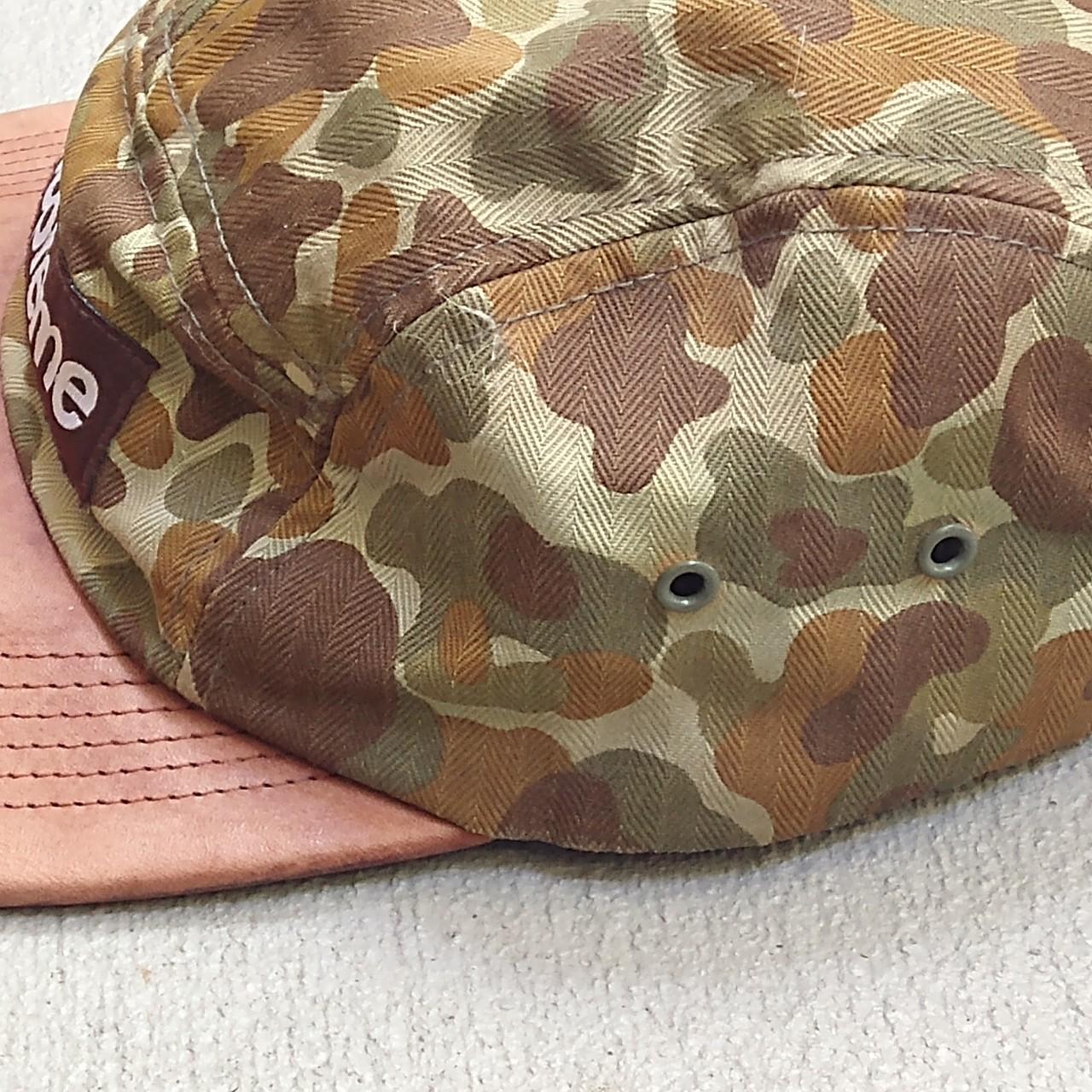 Supreme Duck Camo Leather Camp Cap 100%... - Depop