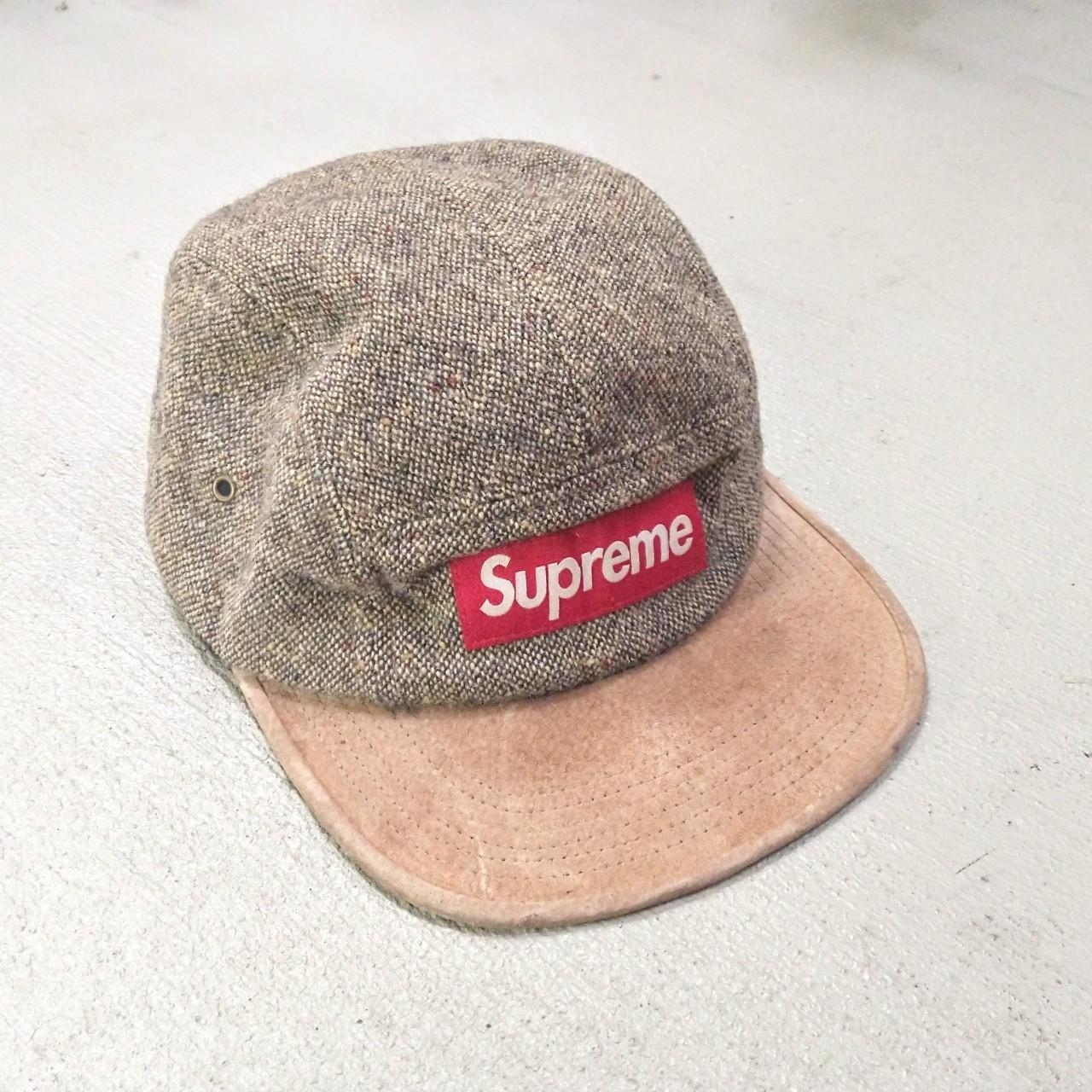 Supreme Donegal Wool Suede Camp Cap 100%... - Depop