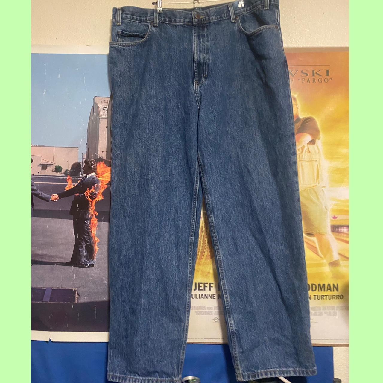 Vintage Y2K baggy Costco Kirkland blue jeans size... - Depop