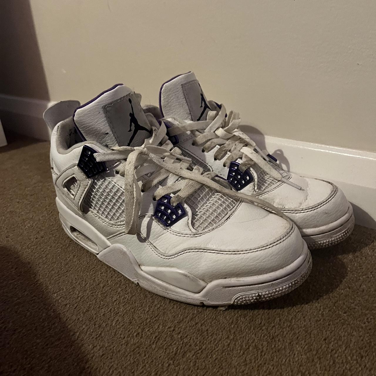 Jordan 4 purple metallic Need cleaning very worn as... - Depop