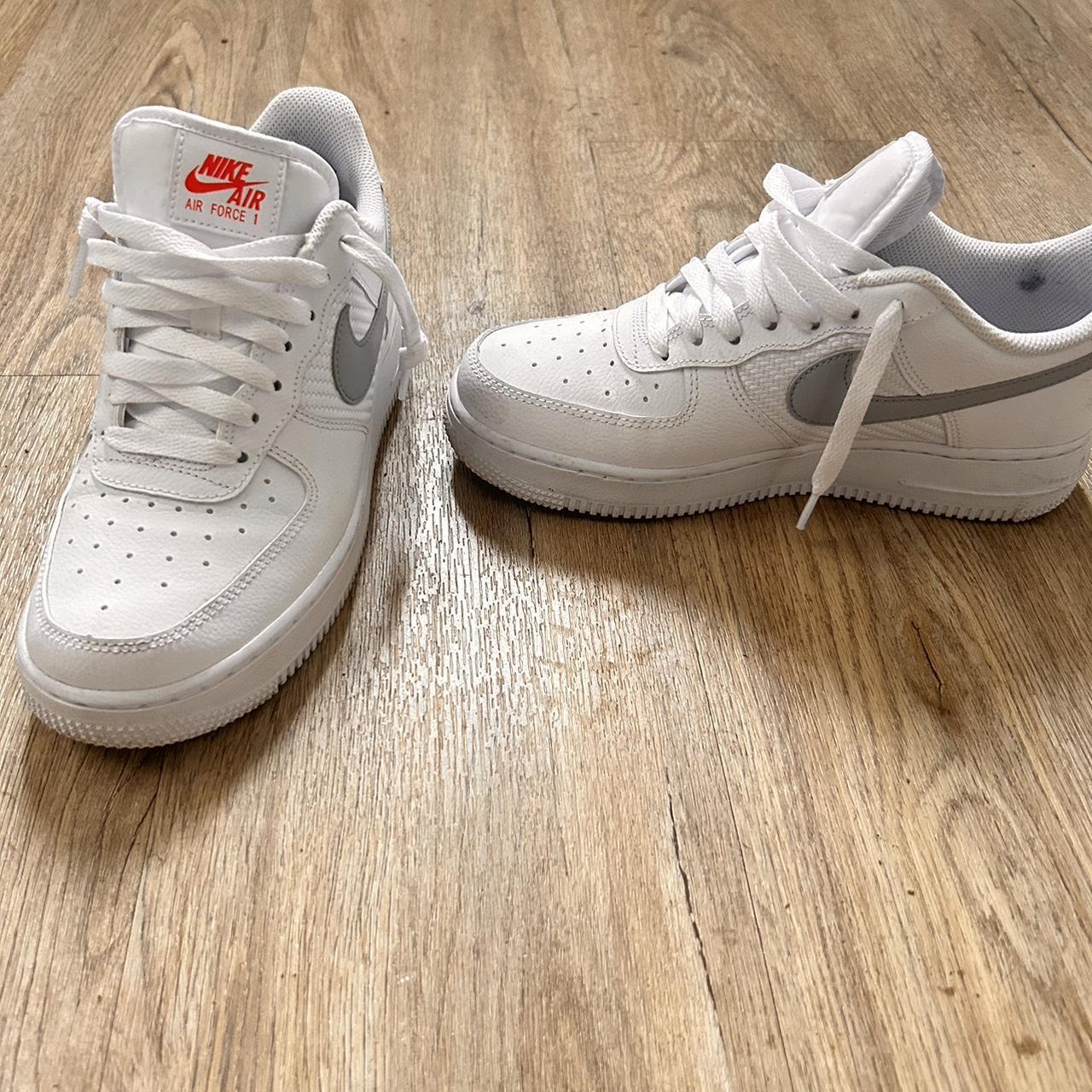 grey and orange nike air force 1