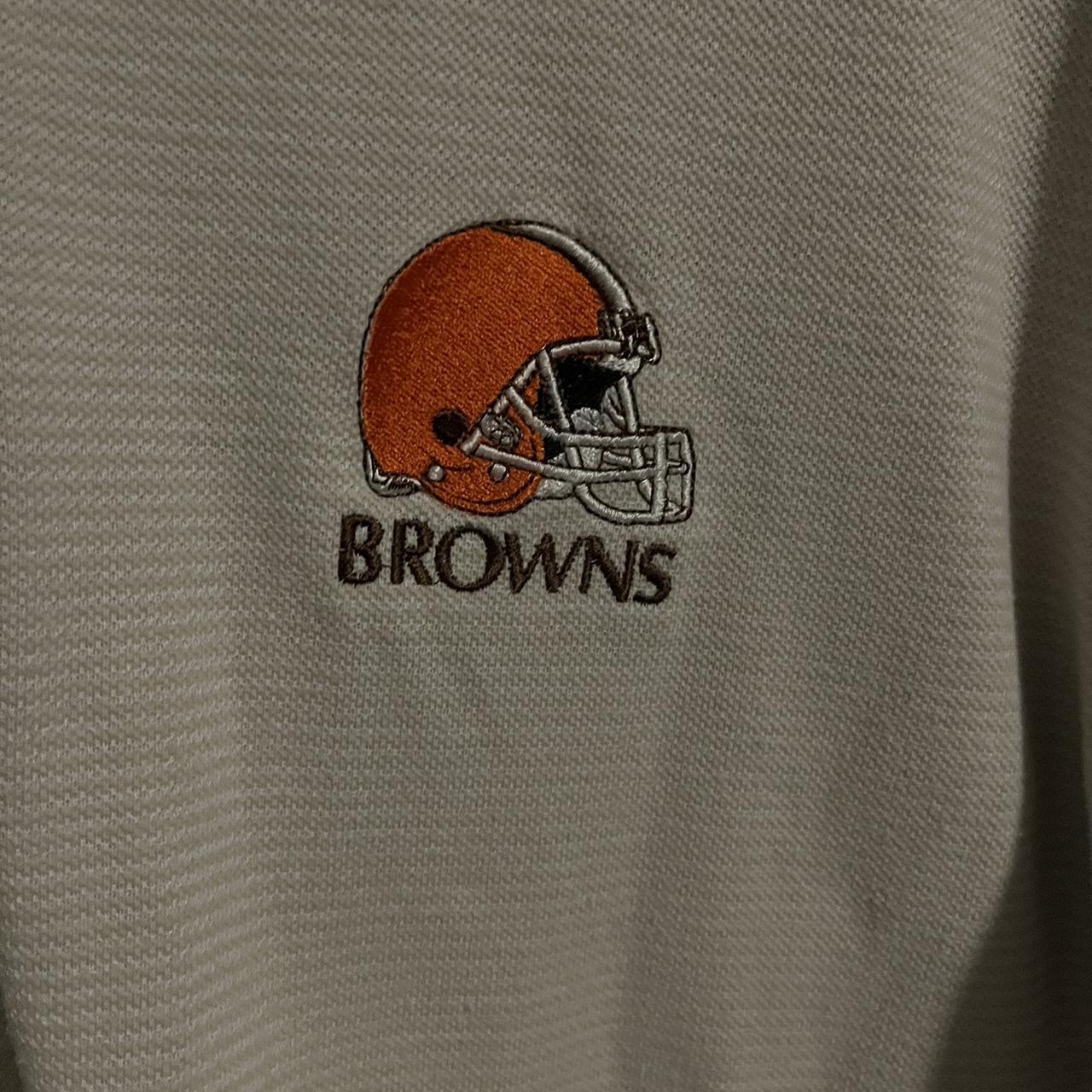 Vintage Cleveland Browns Polo Shirt On A Pro Edge - Depop