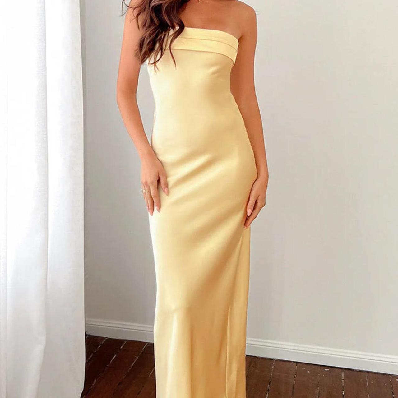 Beginning Boutique - Maiah Yellow Maxi Dress Size 0... | Depop