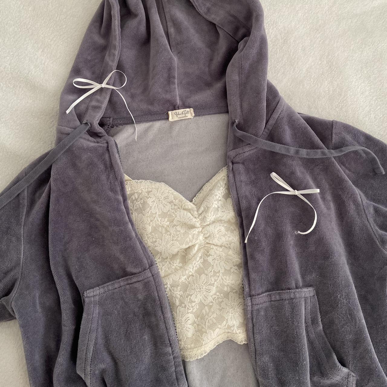 Brandy Melville John Galt Velvet Velour Zip Hoodie OS