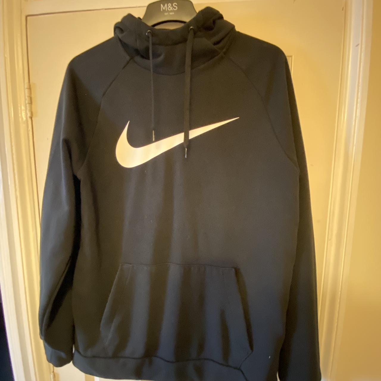 Nike dri fit hoodie black Medium (fits large) UK. ... - Depop